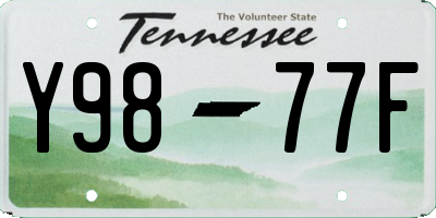 TN license plate Y9877F