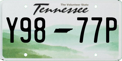 TN license plate Y9877P