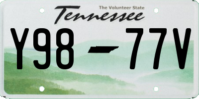 TN license plate Y9877V
