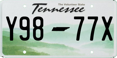 TN license plate Y9877X