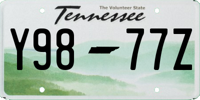 TN license plate Y9877Z