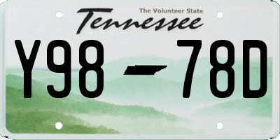 TN license plate Y9878D