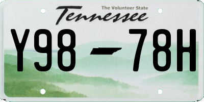 TN license plate Y9878H