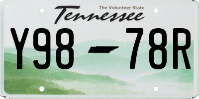 TN license plate Y9878R