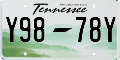 TN license plate Y9878Y
