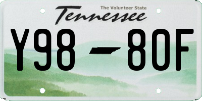 TN license plate Y9880F