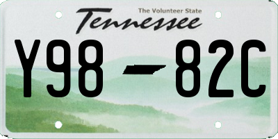 TN license plate Y9882C