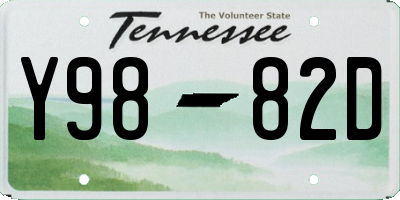 TN license plate Y9882D