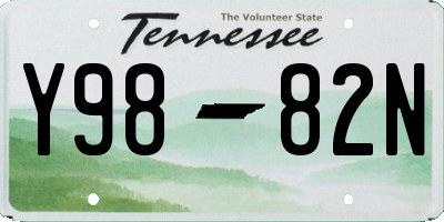 TN license plate Y9882N