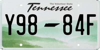 TN license plate Y9884F