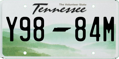 TN license plate Y9884M
