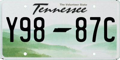 TN license plate Y9887C