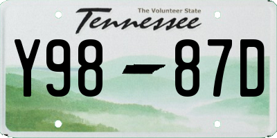 TN license plate Y9887D