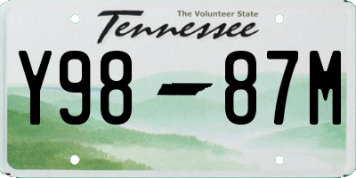 TN license plate Y9887M