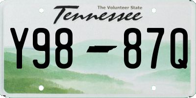 TN license plate Y9887Q