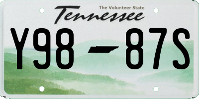 TN license plate Y9887S