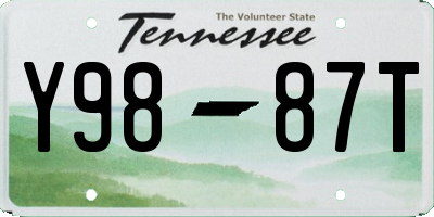TN license plate Y9887T