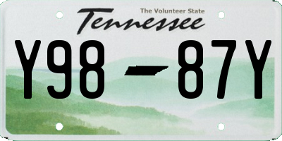 TN license plate Y9887Y