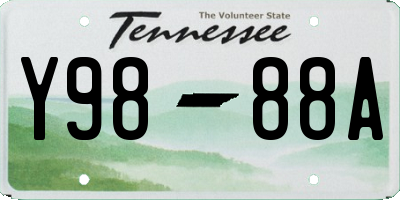 TN license plate Y9888A