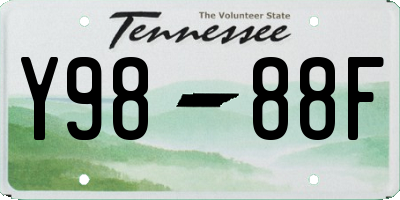 TN license plate Y9888F