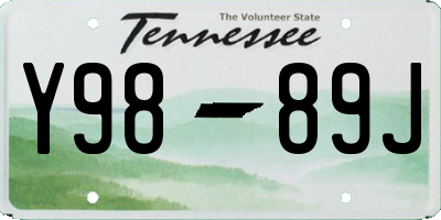 TN license plate Y9889J