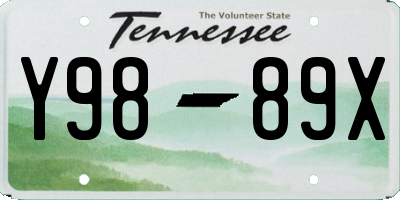 TN license plate Y9889X