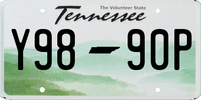 TN license plate Y9890P