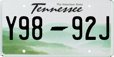 TN license plate Y9892J