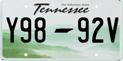 TN license plate Y9892V