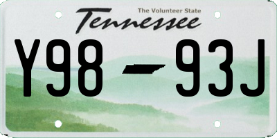 TN license plate Y9893J