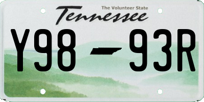 TN license plate Y9893R