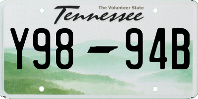 TN license plate Y9894B