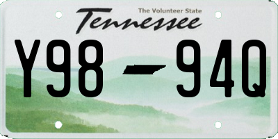 TN license plate Y9894Q