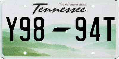 TN license plate Y9894T