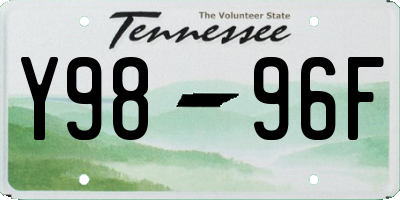 TN license plate Y9896F