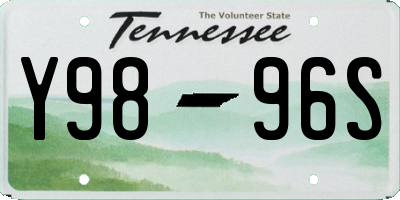 TN license plate Y9896S
