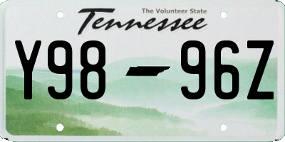 TN license plate Y9896Z