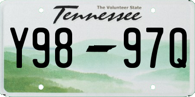 TN license plate Y9897Q
