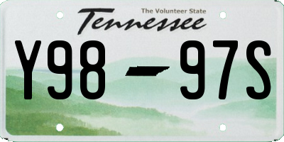 TN license plate Y9897S