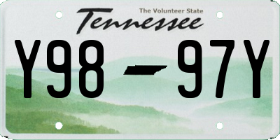 TN license plate Y9897Y