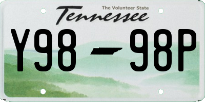 TN license plate Y9898P