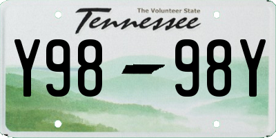 TN license plate Y9898Y