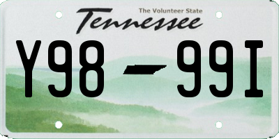 TN license plate Y9899I