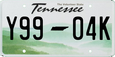 TN license plate Y9904K