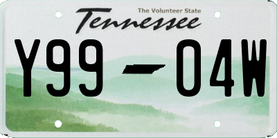 TN license plate Y9904W