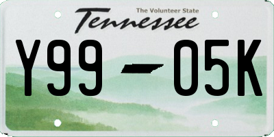 TN license plate Y9905K