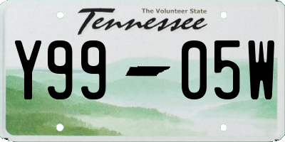 TN license plate Y9905W