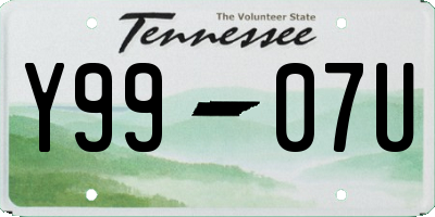 TN license plate Y9907U