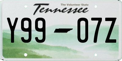 TN license plate Y9907Z