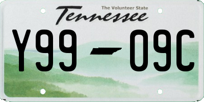 TN license plate Y9909C